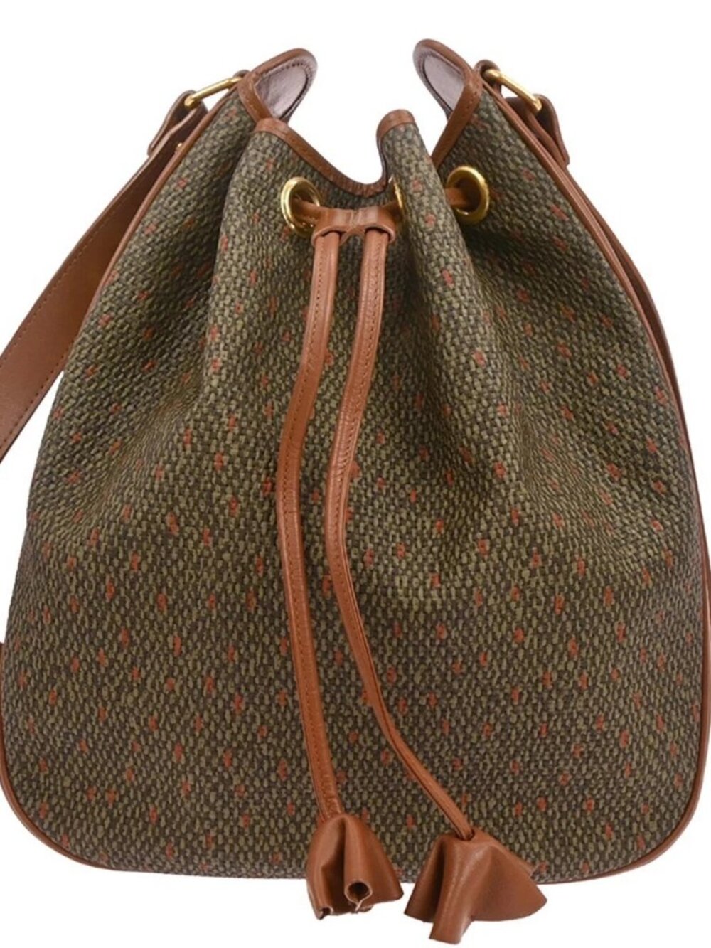 Yves Saint Laurent Brown PVC Bucket Drawstring Shoulder Bag 126376